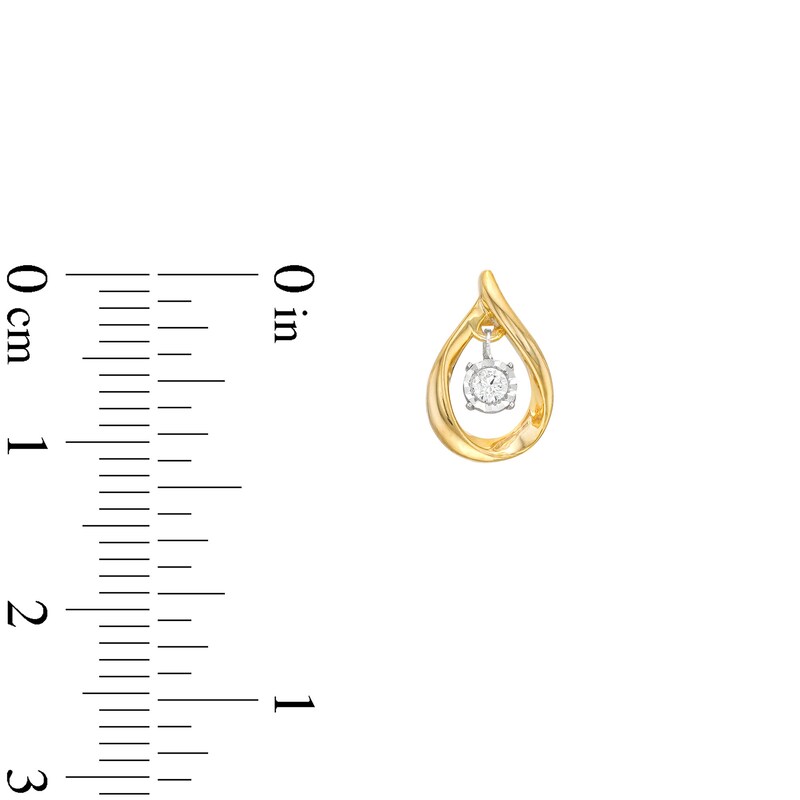 Unstoppable Love™ 0.10 CT. T.W. Diamond Dangle Flame Stud Earrings in 10K Gold