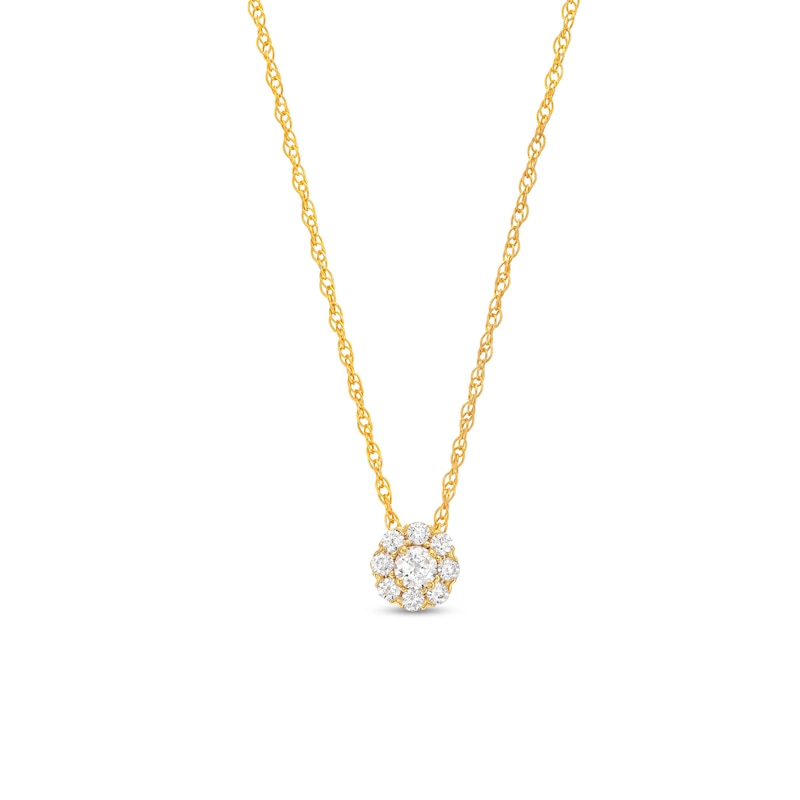 0.25 CT. T.W. Multi-Diamond Flower Pendant in 10K Gold