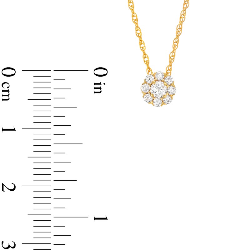 0.25 CT. T.W. Multi-Diamond Flower Pendant in 10K Gold