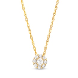1.00 CT. T.W. Multi-Diamond Flower Pendant in 10K Gold