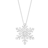 Thumbnail Image 1 of 0.10 CT. Canadian Certified Diamond Solitaire Snowflake Pendant in Sterling Silver (I/I2) - 17"