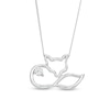 Thumbnail Image 1 of 0.10 CT. Canadian Certified Diamond Solitaire Fox Pendant in Sterling Silver (I/I2) - 17"