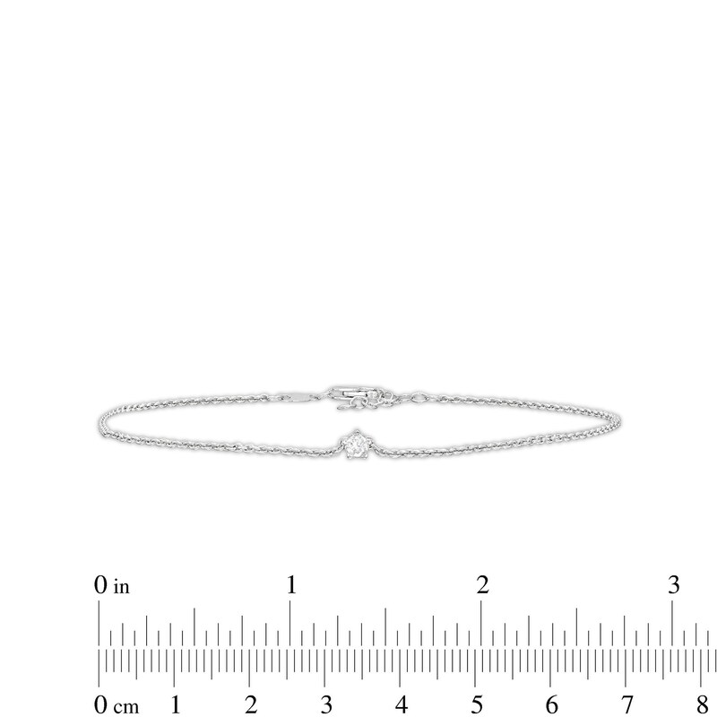 Main Image 3 of 0.10 CT. Canadian Certified Diamond Solitaire Anklet in Sterling Silver (I/I2) - 10"