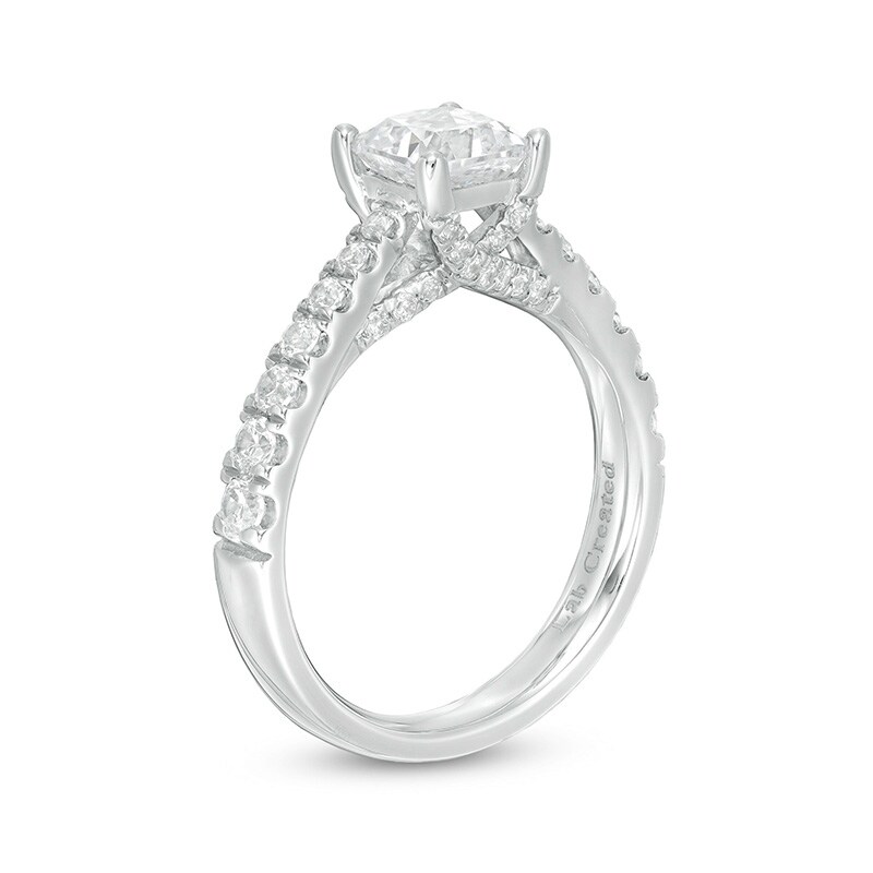Previously Owned - 1.60 CT. T.W. Certified Lab-Grown Diamond Engagement Ring in 14K White Gold (F/SI2)