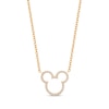 Thumbnail Image 1 of Disney Treasures Mickey Mouse 0.145 CT. T.W. Diamond Ears Silhouette Necklace in 10K Gold