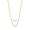 Thumbnail Image 0 of Disney Treasures Mickey Mouse 0.145 CT. T.W. Diamond Ears Silhouette Necklace in 10K Gold