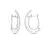 Thumbnail Image 0 of Unstoppable Love™ 0.10 CT. T.W. Diamond Line Illusion Hoop Earrings in Sterling Silver