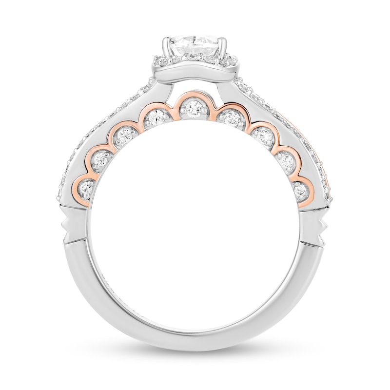 Main Image 3 of Collector's Edition Enchanted Disney The Little Mermaid 0.95 CT. T.W. Pear Diamond Engagement Ring in 14K Two-Tone Gold