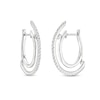 Thumbnail Image 0 of Unstoppable Love™ 0.50 CT. T.W. Diamond Line Illusion Hoop Earrings in 10K White Gold