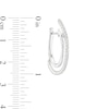 Thumbnail Image 2 of Unstoppable Love™ 0.50 CT. T.W. Diamond Line Illusion Hoop Earrings in 10K White Gold