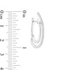 Thumbnail Image 3 of Unstoppable Love™ 0.50 CT. T.W. Diamond Line Illusion Hoop Earrings in 10K White Gold