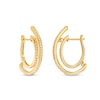 Thumbnail Image 0 of Unstoppable Love™ 0.50 CT. T.W. Diamond Line Illusion Hoop Earrings in 10K Gold