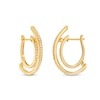 Thumbnail Image 1 of Unstoppable Love™ 0.50 CT. T.W. Diamond Line Illusion Hoop Earrings in 10K Gold