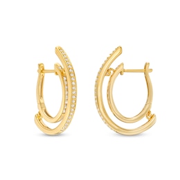 Unstoppable Love™ 0.50 CT. T.W. Diamond Line Illusion Hoop Earrings in 10K Gold