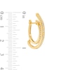 Thumbnail Image 2 of Unstoppable Love™ 0.50 CT. T.W. Diamond Line Illusion Hoop Earrings in 10K Gold