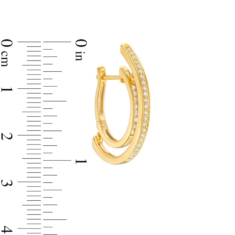 Unstoppable Love™ 0.50 CT. T.W. Diamond Line Illusion Hoop Earrings in 10K Gold