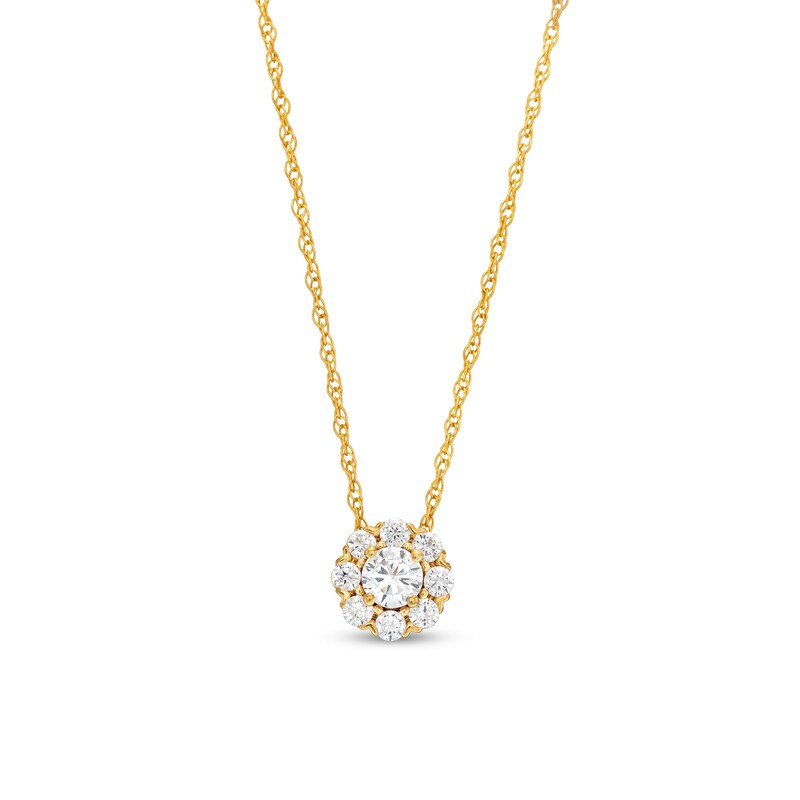 Main Image 1 of 0.50 CT. T.W. Multi-Diamond Flower Pendant in 10K Gold
