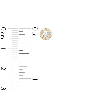 CT. T.W. Multi-Diamond Flower Stud Earrings in 10K Gold