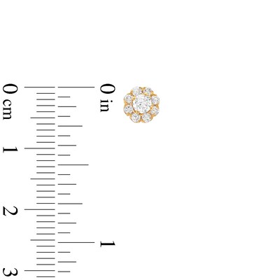 CT. T.W. Multi-Diamond Flower Stud Earrings in 10K Gold