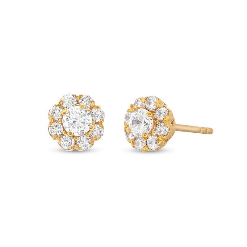 Main Image 1 of 2.00 CT. T.W. Multi-Diamond Flower Stud Earrings in 10K Gold