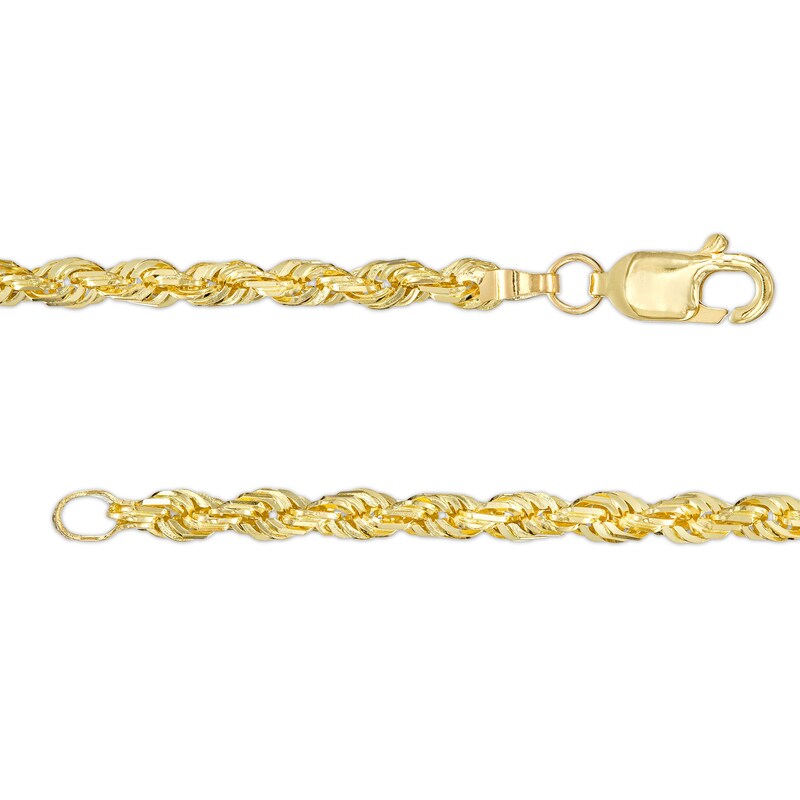 Main Image 3 of 3.0mm Glitter Rope Chain Necklace in Solid 10K Gold - 24"