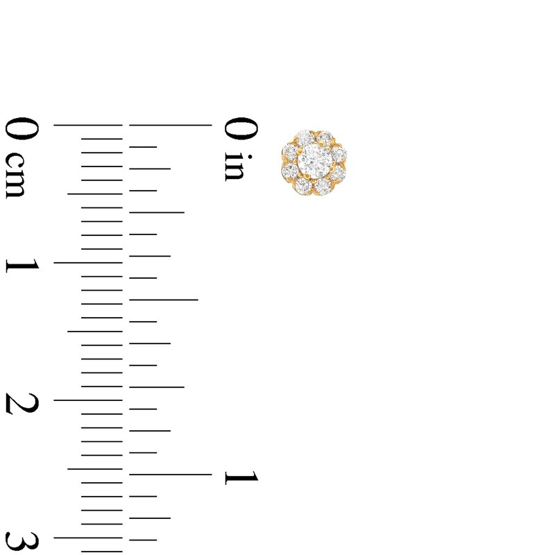 Main Image 3 of 0.25 CT. T.W. Multi-Diamond Flower Stud Earrings in 10K Gold