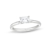 Thumbnail Image 1 of 0.48 CT. Emerald-Cut Diamond Sideways Solitaire Ring in 14K White Gold (I/I2)