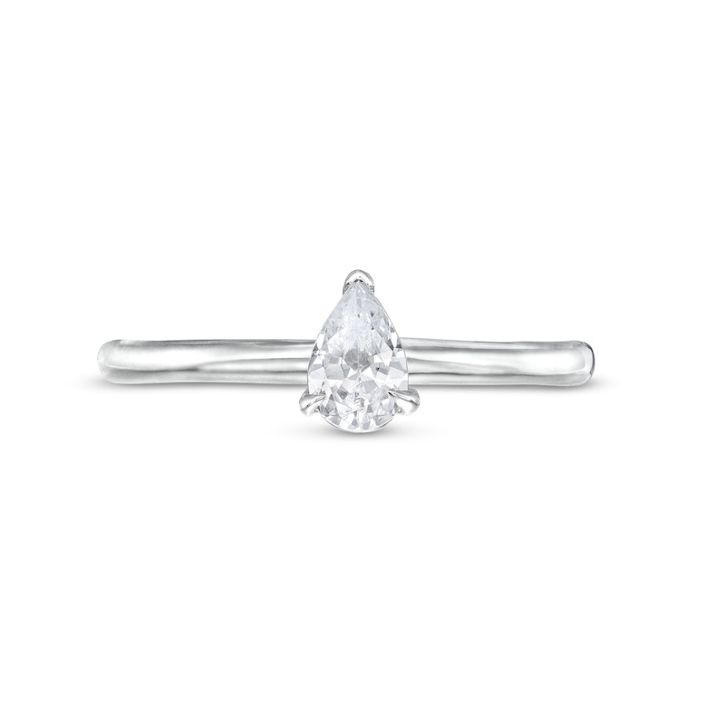 0.48 CT. Pear-Shaped Diamond Solitaire Ring in 14K White Gold (I/I2)