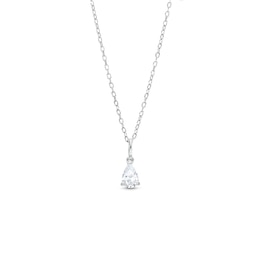 0.48 CT. Pear-Shaped Diamond Solitaire Pendant in 14K White Gold (I/I2)