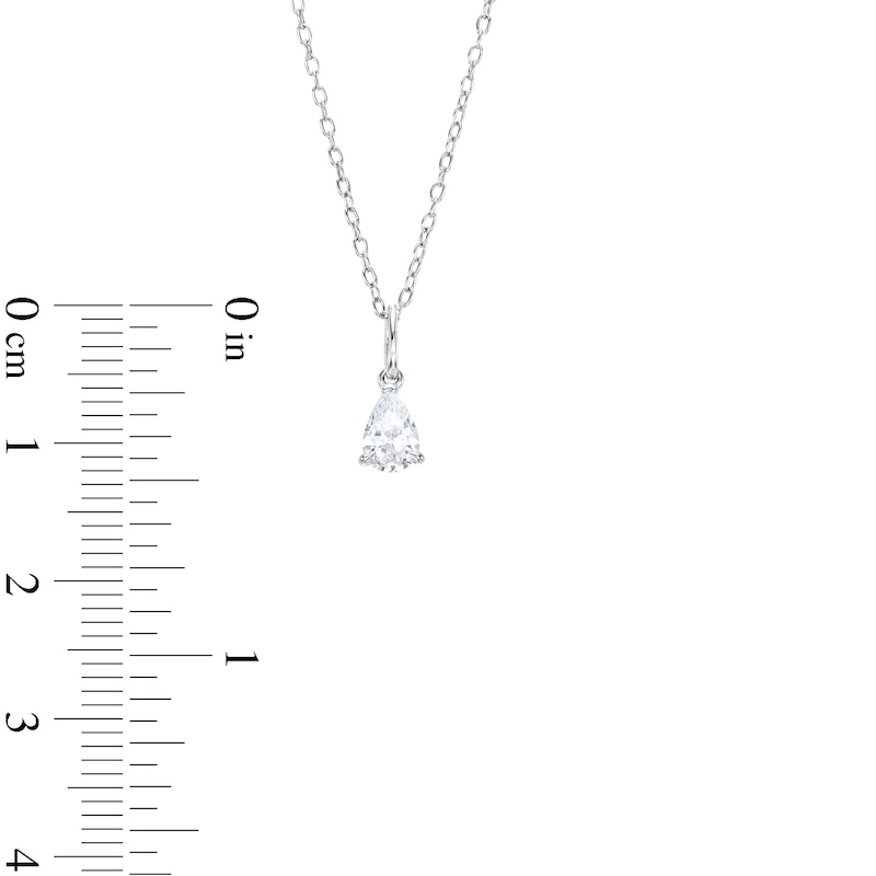 Main Image 3 of 0.48 CT. Pear-Shaped Diamond Solitaire Pendant in 14K White Gold (I/I2)