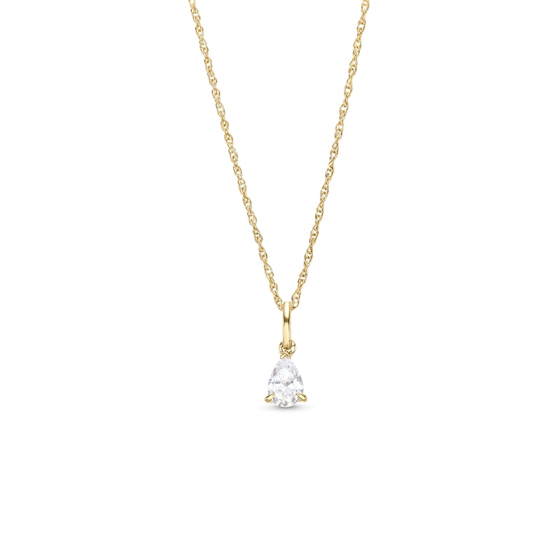0.48 CT. Pear-Shaped Diamond Solitaire Pendant in 14K Gold (I/I2)