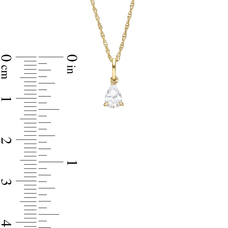 Main Image 3 of 0.48 CT. Pear-Shaped Diamond Solitaire Pendant in 14K Gold (I/I2)