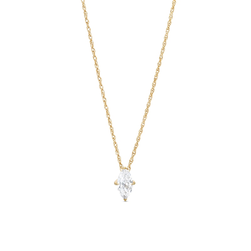 0.48 CT. Marquise Diamond Solitaire Pendant in 14K Gold (I/I2)