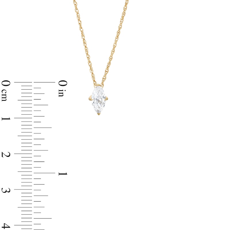 0.48 CT. Marquise Diamond Solitaire Pendant in 14K Gold (I/I2)