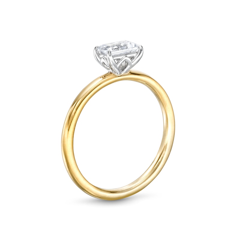 0.48 CT. Emerald-Cut Diamond Sideways Solitaire Ring in 14K Two-Tone Gold (I/I2)