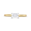 Thumbnail Image 3 of 0.48 CT. Emerald-Cut Diamond Sideways Solitaire Ring in 14K Two-Tone Gold (I/I2)