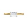 Thumbnail Image 4 of 0.48 CT. Emerald-Cut Diamond Sideways Solitaire Ring in 14K Two-Tone Gold (I/I2)