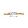 Thumbnail Image 3 of 0.48 CT. Emerald-Cut Diamond Sideways Solitaire Ring in 14K Two-Tone Gold (I/I2)