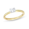 Thumbnail Image 1 of 0.48 CT. Oval Diamond Sideways Solitaire Ring in 14K Two-Tone Gold (I/I2)