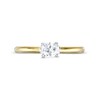 Thumbnail Image 4 of 0.48 CT. Oval Diamond Sideways Solitaire Ring in 14K Two-Tone Gold (I/I2)