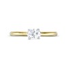 Thumbnail Image 3 of 0.48 CT. Oval Diamond Sideways Solitaire Ring in 14K Two-Tone Gold (I/I2)