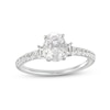 Thumbnail Image 1 of 1.25 CT. T.W. Oval Certified Lab-Grown Diamond Collar Engagement Ring in 14K White Gold (F/SI2)