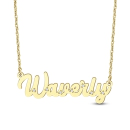 0.08 CT. T.W. Diamond Cursive Name Necklace (1 Line)