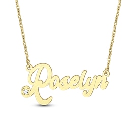Diamond Accent Cursive Name Necklace (1 Line)