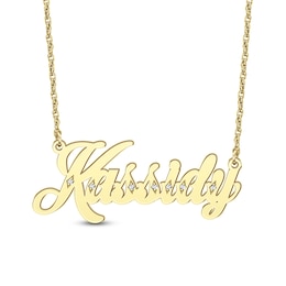 0.04 CT. T.W. Diamond Italic Cursive Name Necklace (1 Line)