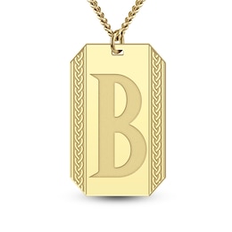 Men's Engravable Celtic Braid Dog Tag Pendant (1 Initial)