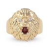 Thumbnail Image 2 of Men's Garnet and Diamond Accent Lion's Head Ring in 10K Gold