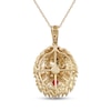 Thumbnail Image 3 of Men's Lab-Created Ruby and Diamond Accent Lion's Head Pendant in 10K Gold - 22"