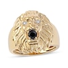 Thumbnail Image 0 of Men's Black Spinel and Diamond Accent Lion's Head Ring in 10K Gold