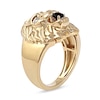 Thumbnail Image 1 of Men's Black Spinel and Diamond Accent Lion's Head Ring in 10K Gold